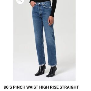 AGOLDE 90’s Pinch Waist Blue Straight Jeans sz 29 EUC